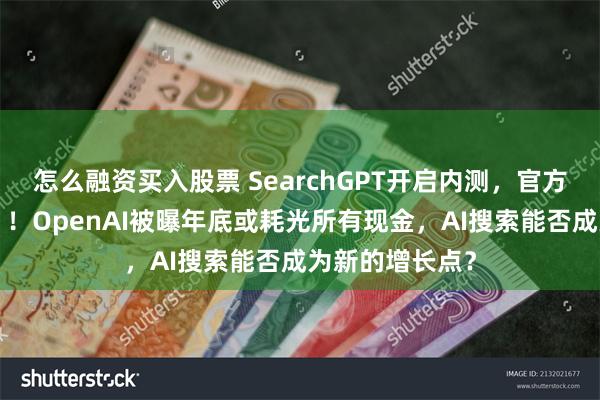 怎么融资买入股票 SearchGPT开启内测，官方演示却“翻车”！OpenAI被曝年底或耗光所有现金，AI搜索能否成为新的增长点？