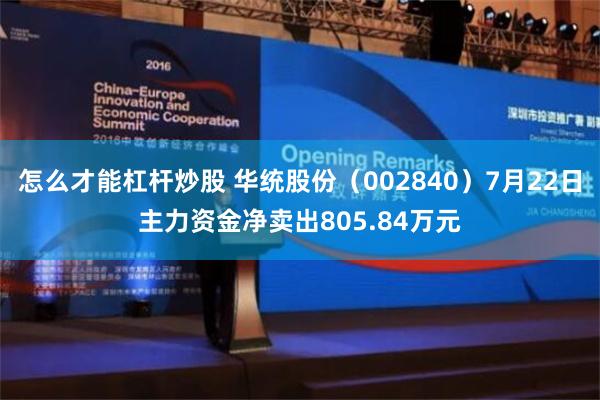 怎么才能杠杆炒股 华统股份（002840）7月22日主力资金净卖出805.84万元