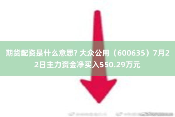 期货配资是什么意思? 大众公用（600635）7月22日主力资金净买入550.29万元