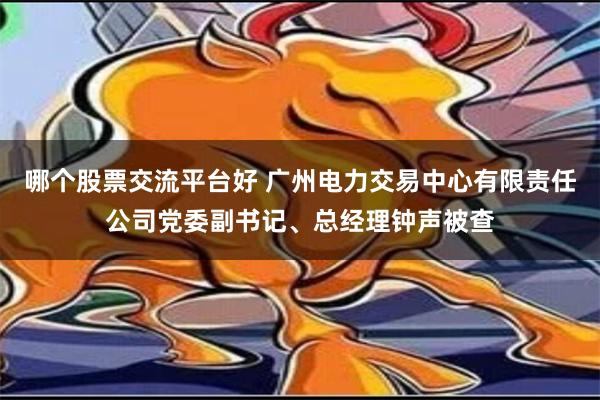 哪个股票交流平台好 广州电力交易中心有限责任公司党委副书记、总经理钟声被查