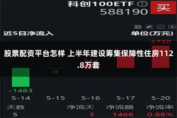 股票配资平台怎样 上半年建设筹集保障性住房112.8万套