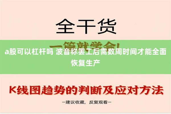 a股可以杠杆吗 波音称罢工后需数周时间才能全面恢复生产