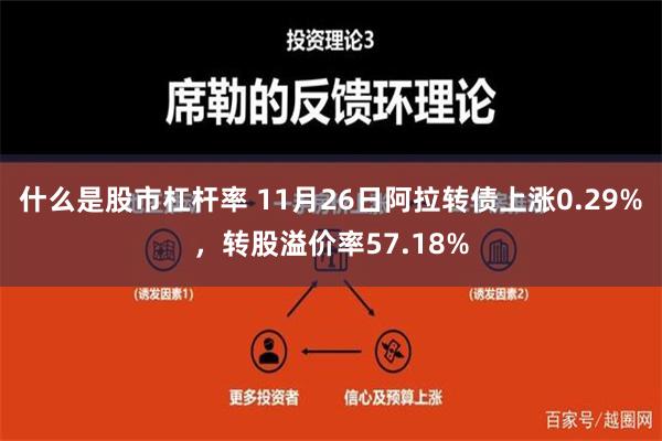 什么是股市杠杆率 11月26日阿拉转债上涨0.29%，转股溢价率57.18%